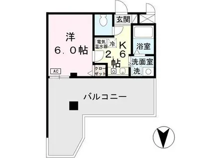 マグノリアパレス(1K/5階)の間取り写真