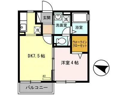 エスポワール(2K/1階)の間取り写真