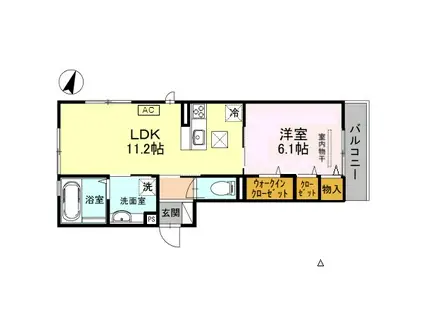 モアレ森南(1LDK/1階)の間取り写真