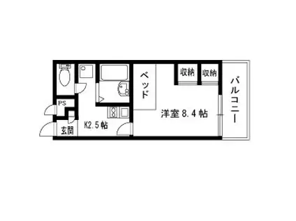 レオパレスLAHAINA(1K/2階)の間取り写真