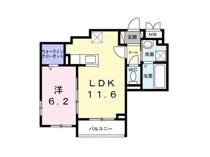 マリエレイラニ(1LDK/3階)の間取り写真