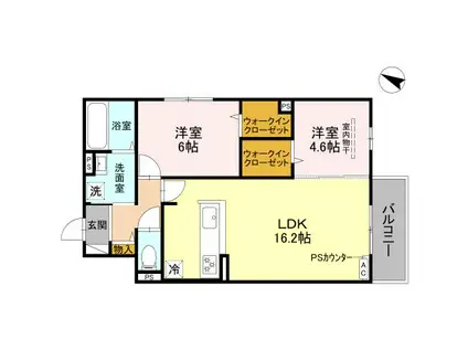 ヴェルデ天城(2LDK/3階)の間取り写真