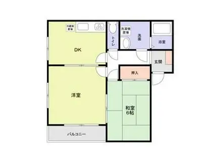 シャルマン御影(2DK/2階)の間取り写真