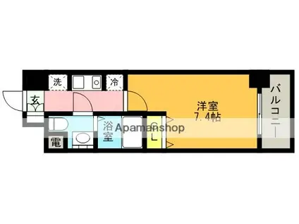 ベルトピア門口(1K/2階)の間取り写真