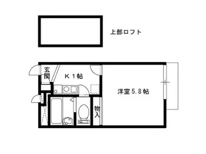 レオパレス平野(1K/1階)の間取り写真