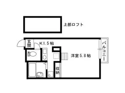 レオパレス熊野(1K/2階)の間取り写真