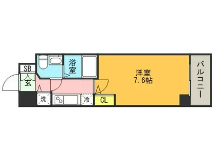 S-RESIDENCE神戸磯上通(1K/3階)の間取り写真