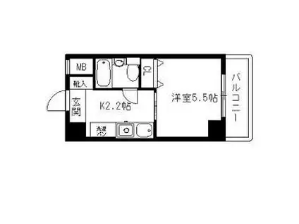 ソレイユ・ド元町(1K/3階)の間取り写真