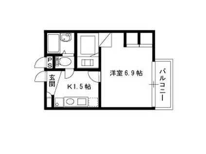 レオパレスみかけ(1K/2階)の間取り写真