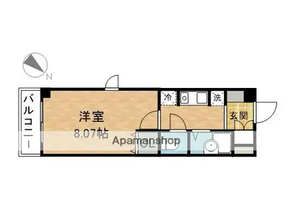 サンダ・エム・イー・マンション(1K/3階)の間取り写真