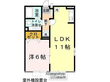 ラーゼンヴィラⅠ棟(1LDK/2階)の間取り写真