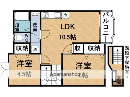 コンフォートコエモン2(2LDK/2階)の間取り写真