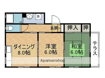 メゾンラフォーレ(2DK/1階)の間取り写真