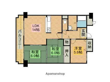 グランディアの杜北六甲(3LDK/2階)の間取り写真