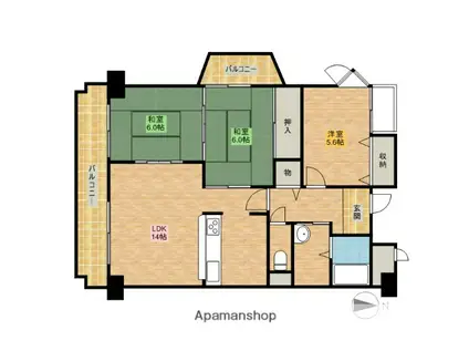 グランディアの杜北六甲(3LDK/2階)の間取り写真