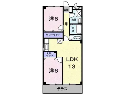 ハイム貴(2LDK/1階)の間取り写真