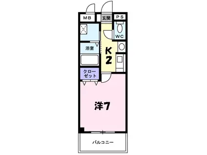 さくらハイツ(1K/1階)の間取り写真