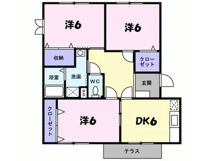 セラフィ(3DK/1階)の間取り写真