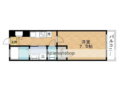 AILE岡場Ⅱ(1K/2階)の間取り写真