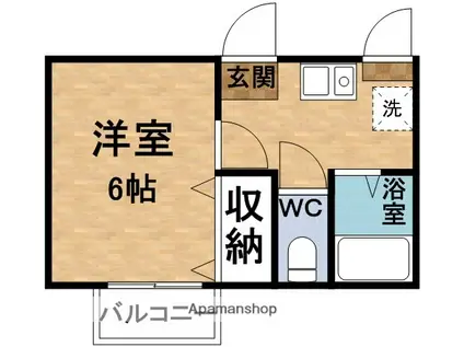 シェーンハイムオカバ(1K/1階)の間取り写真