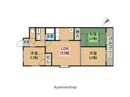 シャトレKEMA(3LDK/4階)の間取り写真