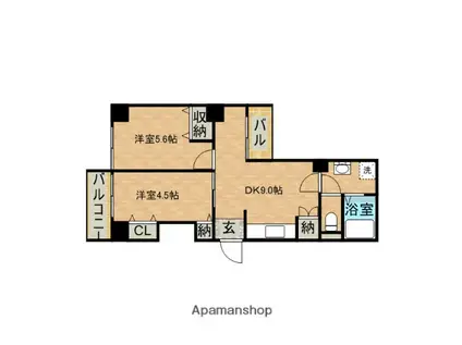 アダージォ若王寺(2DK/1階)の間取り写真