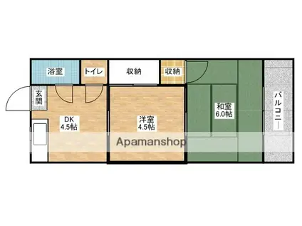 マンション坂本(2DK/3階)の間取り写真