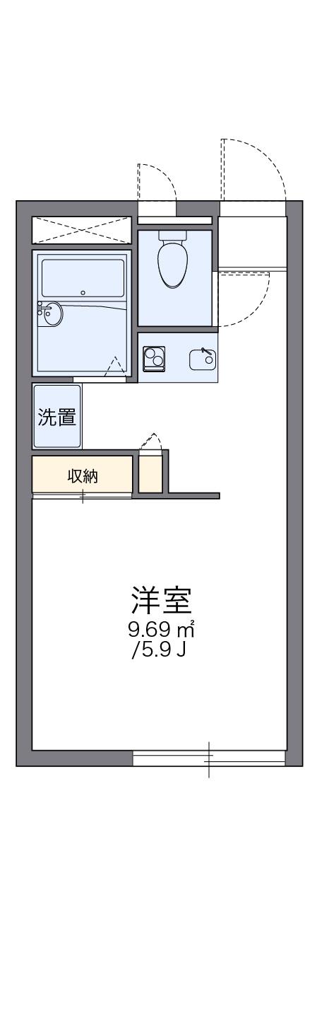 レオパレスエスパシオ21B(1K/1階)の間取り写真