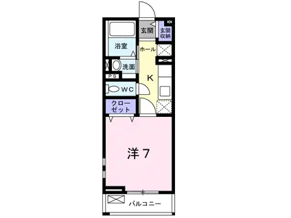 フレグランス(1K/2階)の間取り写真