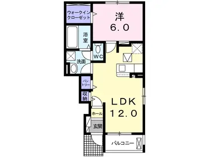 MUKO7ーSKTⅡ(1LDK/1階)の間取り写真