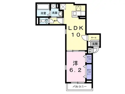 シャインⅡ(1LDK/1階)の間取り写真