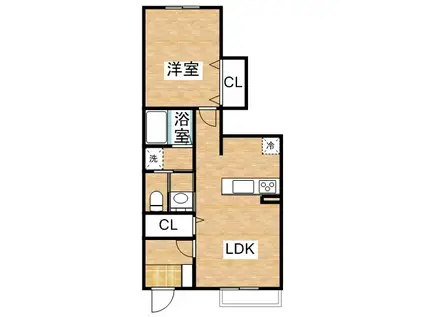 カーサプラシードⅠ番館(1LDK/1階)の間取り写真