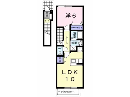 オールウェイズ翔(1LDK/2階)の間取り写真