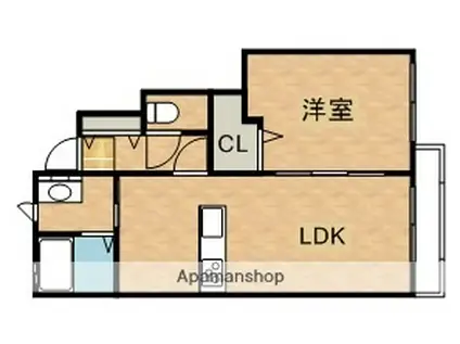 エルシス三木(1LDK/1階)の間取り写真