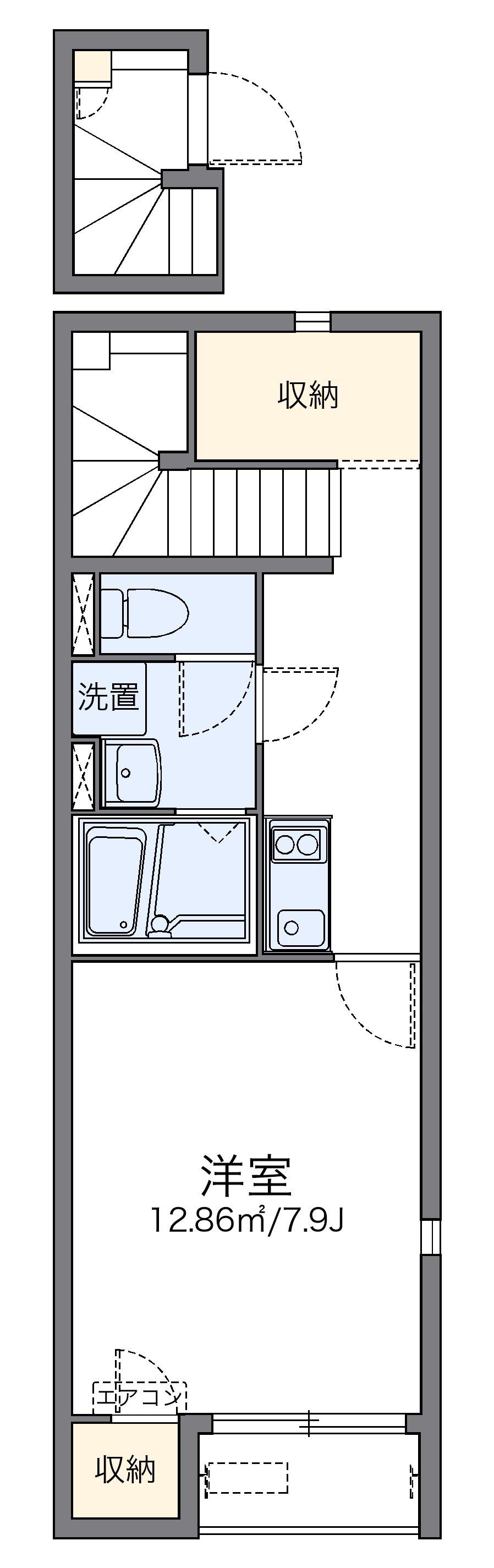 レオネクスト扇の庄(1K/2階)の間取り写真
