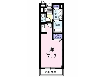 シュープリーム(ワンルーム/2階)の間取り写真