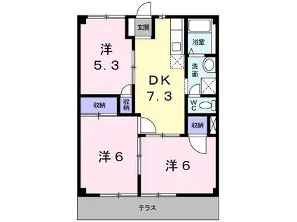 ロイヤル小林(3DK/1階)の間取り写真