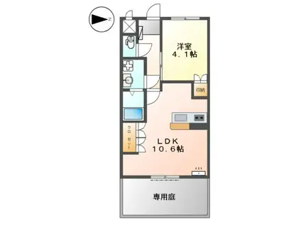 アンシャンテ(1LDK/1階)の間取り写真