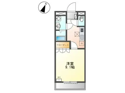 小野ロイヤルハイツ(1K/1階)の間取り写真