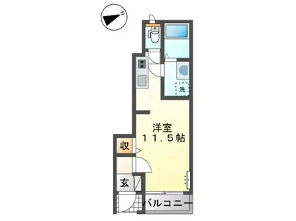 シャルマン(ワンルーム/1階)の間取り写真
