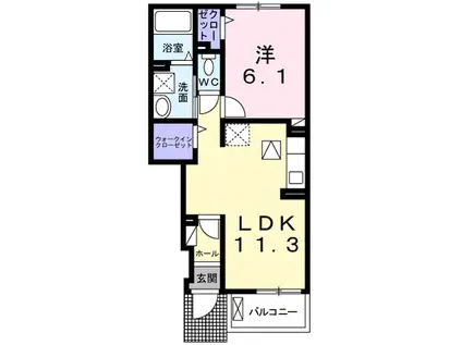 レジーナ オノ(1LDK/1階)の間取り写真