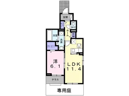 メゾン・ド・レアージュ(1LDK/1階)の間取り写真