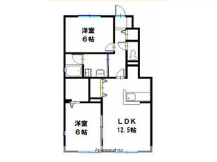 サンガーデン田中(2LDK/1階)の間取り写真