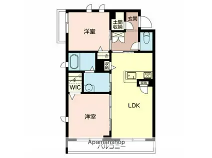 フェリシアガーデン(2LDK/2階)の間取り写真