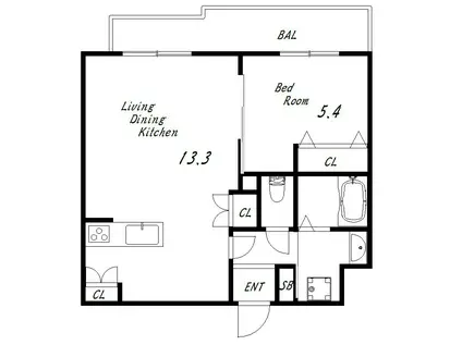 DIAMOND GREEN(1LDK/3階)の間取り写真