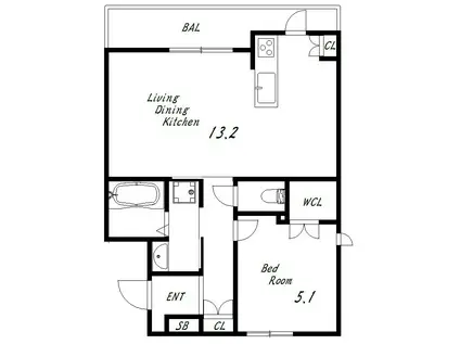 DIAMOND GREEN(1LDK/2階)の間取り写真