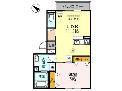 アトール恵比須(1LDK/2階)の間取り写真