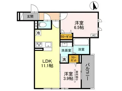 メゾン ド ソルテ B棟(2LDK/3階)の間取り写真