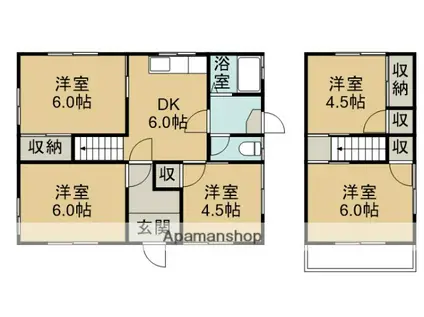 神戸電鉄粟生線 広野ゴルフ場前駅 徒歩8分 2階建 築54年(5DK)の間取り写真
