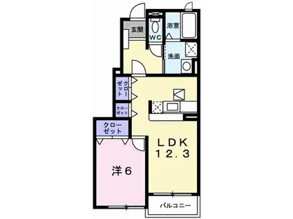 フォルスト2(1LDK/1階)の間取り写真